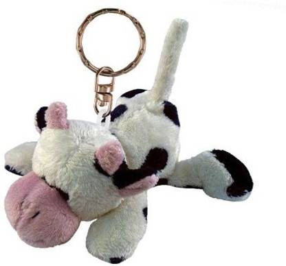 Puzzled Cow Plush Keychain