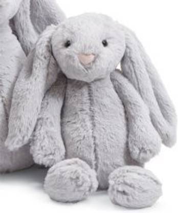 Jellycat Bashful Grey Bunny, Medium - 12"  - 20 inch
