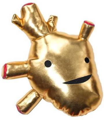 I Heart Guts Heart Of Gold Metallic Plush School Bag