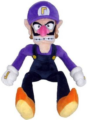 Sanei Super Mario Plush 11" Waluigi Soft Plush Japanese Import