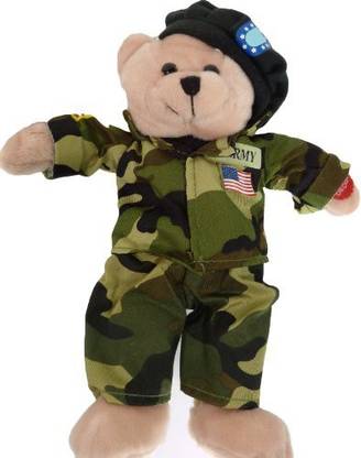 Chantilly Lane Plush Bear 11 Inch Singing Military Hero Army The Army  - 15 inch