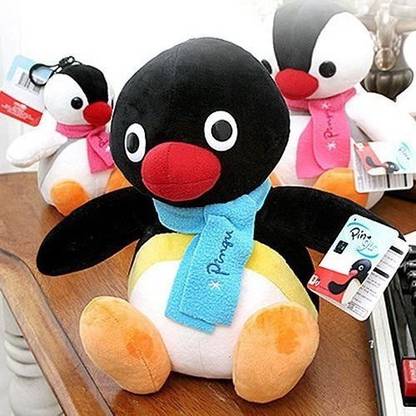 PLUSH TOY Pingu character Penguin stuffed animal plush black 10 Inch  - 24 inch