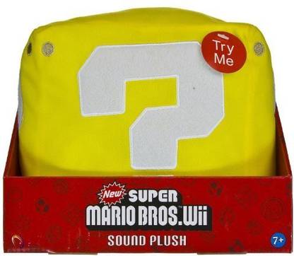 Global Holdings Question Mark Coin Block Box ~7" Sound Plush: New Super Mario Bros. Wii Sound Plush Series  - 20 inch
