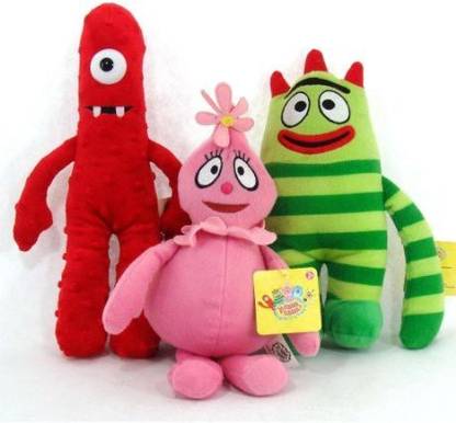 Yo Gabba Gabba Set Of 3 Plush Dolls Muno Brobee & Foofa 9 Inches