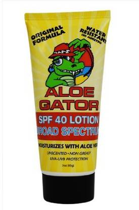 Aloe Gator Sunscreen - SPF 50 PA+ Gator SPF 40 Lotion (3-Ounce)