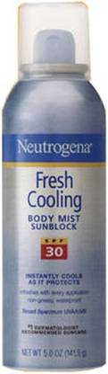 NEUTROGENA Sunscreen - SPF 50 PA+ Fresh Cooling Body Mist Sunblock SPF 30 With Helioplex