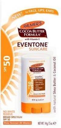 PALMER'S Sunscreen - SPF 50 PA+ Cocoa Butter Formula, Eventone Suncare, Sunscreen Stick, SPF 50, 0.5 oz