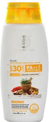 KHADI NATURAL Sunscreen - SPF 30 PA++ Herbal Sunscreen Lotion