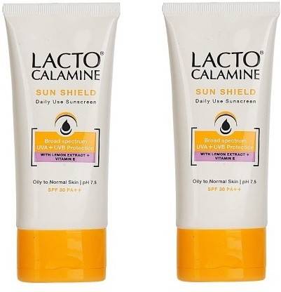 Lacto Calamine Sunscreen - SPF 50 PA++ Sun Shield Purple pack of 2 - Oily to Normal Skin