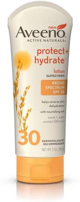 Aveeno Sunscreen - SPF 50 PA+ Protect + Hydrate Broad Spectrum Spf 30 Sunscreen Lotion