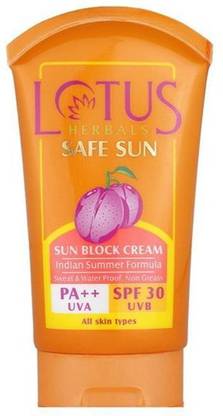 LOTUS HERBALS Sunscreen - SPF 30 PA++ Safe Sun Sun Block Cream (100g)