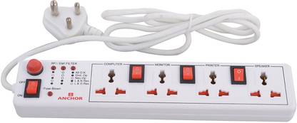 ANCHOR Auto Detect Wire Connection With Fuse 4  Socket Extension Boards