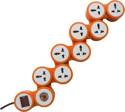 MX SPIKE &SURGE GUARD 8 UNIVERSAL SOCKETS SNAKE TYPE WITH 1.5 MTRS POWER CABLE CIRCUIT BREAKER DUAL POLE LED SWITCH 8  Socket Extension Boards