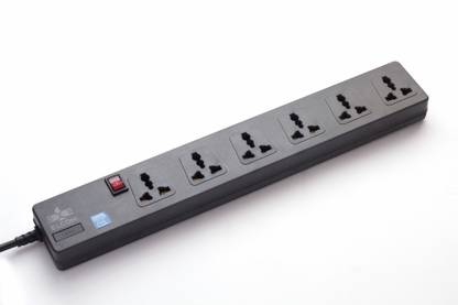 Elcom Spike Guard 6-Universal Sockets Single Switch 6  Socket Extension Boards