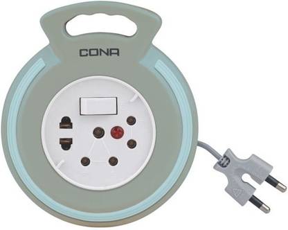 CONA Flex box 2Pin with 4Meter Extension cord 3  Socket Extension Boards