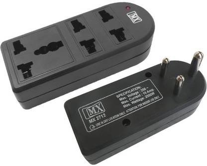 MX 3 Way Universal Conversion Plug with LED Indicator Worldwide Adaptor
