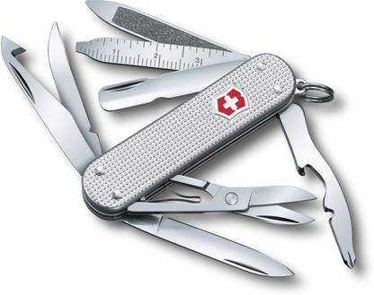 Victorinox 0.6381.26 - Minichamp Alox Silver 14 Function Multi Utility Swiss Knife