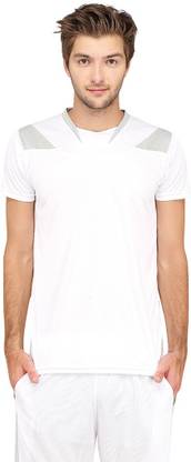 CAMPUS SUTRA Solid Men V Neck White T-Shirt