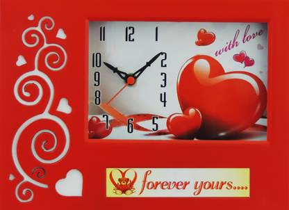 Feelings Analog Red Clock