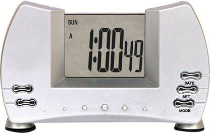 Kadio-3603W Multi-functional Digital Electronic Clock Digital Silver Clock