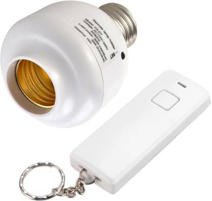 Divinext Wireless Remote Control Light Bulb Holder - Standard E27 Screw Cap Socket Night Lamp