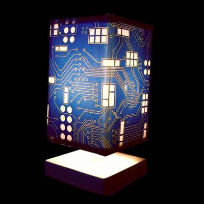 Nutcase Circuit Board Geek - Blue Table Lamp