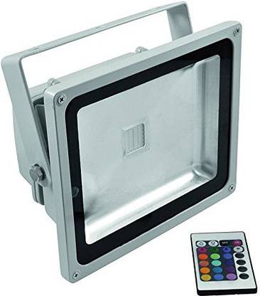 GLITZ 50w Flood light RGB multicolor, multi-function, with remote, Grey Body, With Lens Night Lamp