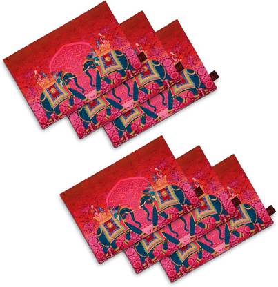 SEJ BY NISHA GUPTA Rectangular Pack of 6 Table Placemat