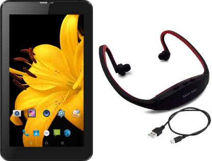 I Kall IK1 3G+Wi-Fi calling tablet with Mp3/FM Player Neckband 1 GB RAM 4 GB ROM 7 inch with Wi-Fi+3G Tablet (Black)