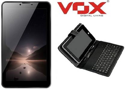 Vox V 106, ANDROID 5.1 LOLLIPOP DUAL SIM CALLING (5+2)MP CAMERA TABLET WITH KEYBOARD 1 GB RAM 8 GB ROM 7 inch with 3G Tablet (Black)