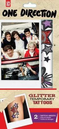 Tempt Tattous One Direction Temporary Glitter Tattoo, 2 Sheets