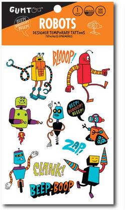 Gumtoo Robots - Designer Temporary Tattoos