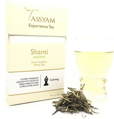 Tassyam Tassyam Shanti White Tea Rare Organic Handmade 25 grams Unflavoured White Tea Box