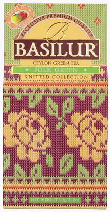 Basilur Folk Green Packet Apple, Peach Black Tea Box