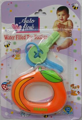 LOVE BABY Auto Flow Water Filled Toy Teether - Orange Teether