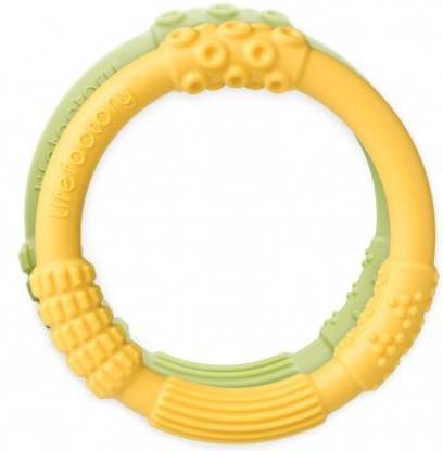 Lifefactory Baby Silicone Teether Set, Yellow & Spring Green (BPA/BPS Free) Teether