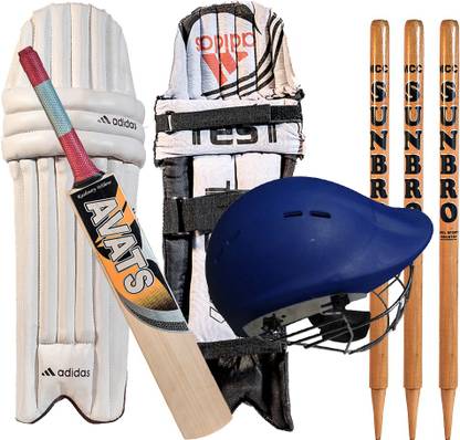 AVATS Set Of Sanghara Helmet Pad Bat Stump Cricket Cricket Kit