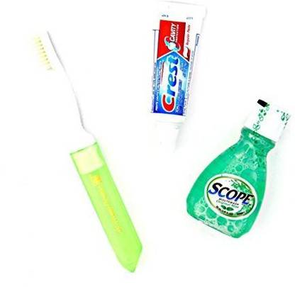 Dr. Fresh Dental Travel Kit - Crest Toothpaste - Scope - with Case Extra Soft Toothbrush