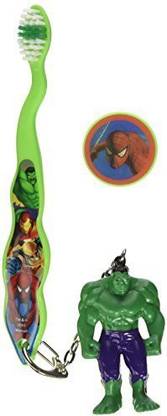 Generic Marvel Heroes Incredible Hulk Travel Toothbrush with Mini Figurine and Cap Soft Toothbrush