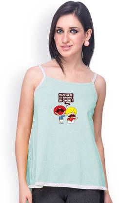 CAMPUS SUTRA Casual Sleeveless Graphic Print Women Multicolor Top