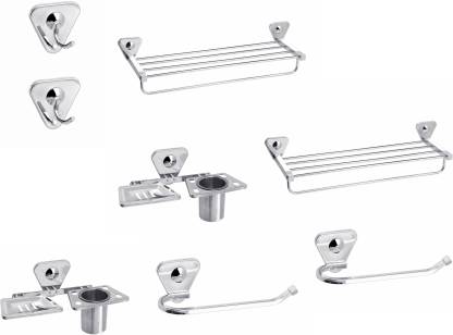 FORTUNE 8-piece Chrome Finish Stainless Steel Bathroom Accessories 