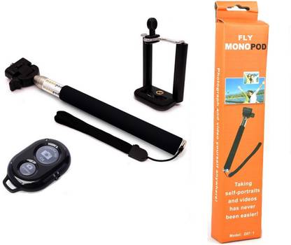 fly Extendable Self Portraits Selfie Stick Handheld With Bluetooth Shutter Selfie Stick