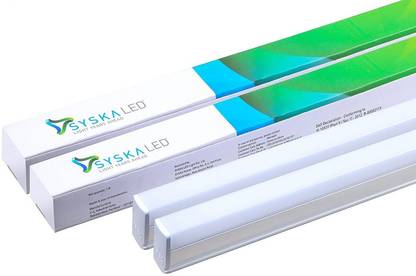Syska 22 Watts 3 in 1 T5 LED Tube Light - Changes Colours from 6500K to 4000K to 3000K on Switching On & Off (Pack of 2) 22 W 120 cm Tube Light