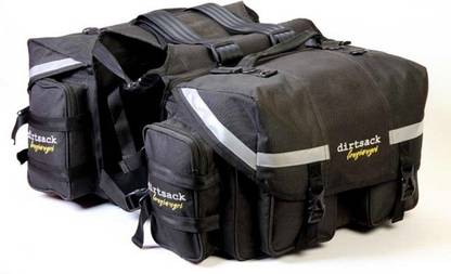 DIRTSACK Long Ranger - Pro Double-side Black Fabric Motorbike Saddlebag