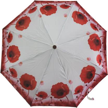 DesiCult RRFLORA1 Red Flower Umbrella