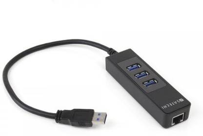 Satechi 3-Port Portable USB 3.0 Hub and 10/100/1000 Gigabit Ethernet LAN Network Adapter ST-U3B1N USB Hub