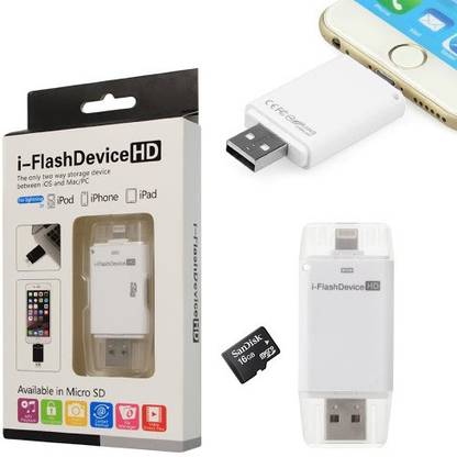 MDI iFlash 16gb iFlash HD Drive with 16GB Memory Card USB Flash Drive