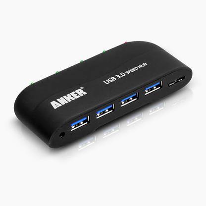Anker Uspeed USB 3.0 4 Port Compact with Power Adapter AK-68UPHUB-B4SU USB Hub