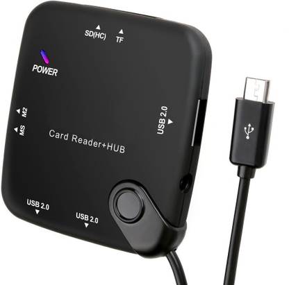 Skoot V8 Micro Usb OTG Hub Connects Multiple Media USB Hub, Card Reader