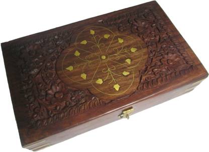 Evergreen Wooden Handicraft Jewellery box Hand Made Designer 10 x 6 inch Makeup and Jewellery Vanity Box